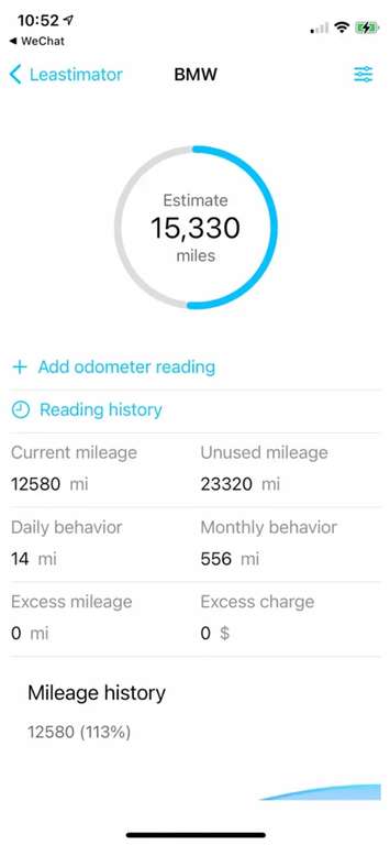 (Apple App Store) Leastimator - Mileage Tracker (Leasing Kilometer Tracker, iOS)