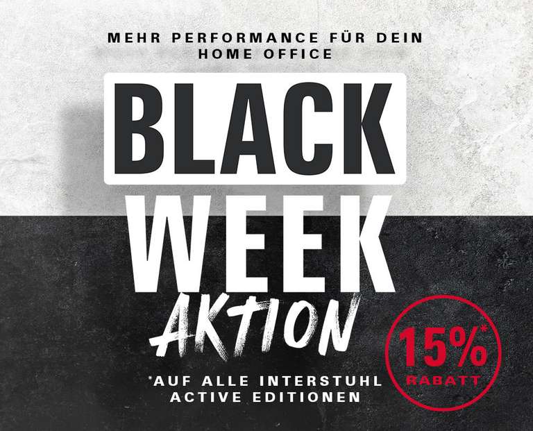 Interstuhl BlackWeek/15% auf Active Modelle (20% mit CB)