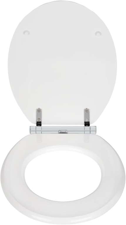 WENKO WC-Sitz Morra, Toilettensitz, durchgehendes Scharnier & Absenkautomatik, MDF, Fix-Clip Hygienebefestigung (Ebay/manomano/Amazon)