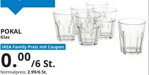 (Ikea Family Dresden Juli) 6 Stück Pokal Gläser 27cl