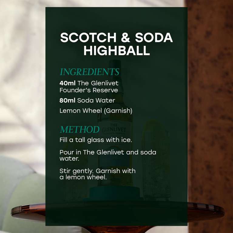 Glenlivet Founder's Reserve Single Malt Scotch Whisky – 40% vol. 1 x 0,7 l (20,14€ möglich) (Prime Spar-Abo)