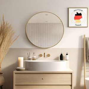 Wandspiegel Design Wandspiegel Rund 50/60/70 cm für Badezimmer, Wohnzimmer & Flur