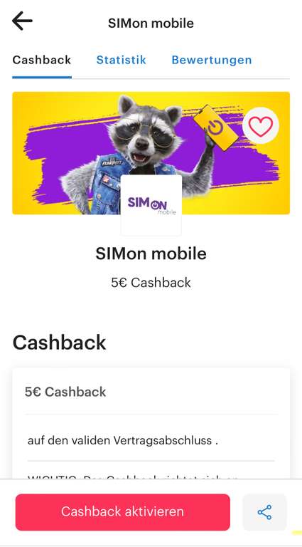 SIMon mobile- Shoop (5€ Cashback) + KWK + Code