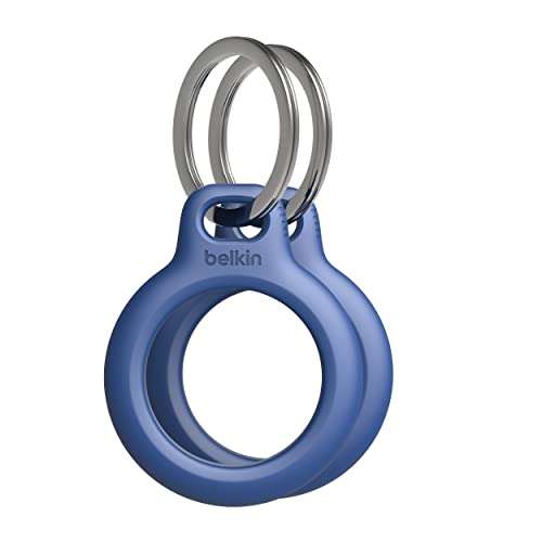 [Prime] 2er-Pack Belkin AirTag Hülle mit Schlüsselanhänger (Secure Holder Schutzhülle für Air Tag, Accessoire mit Kratzschutz), Blau