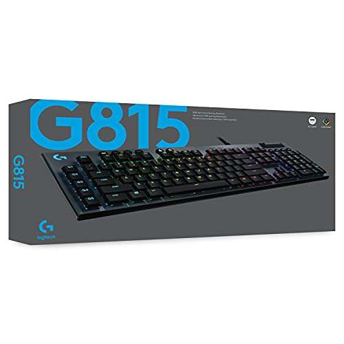 Bestpreis: Logitech G815 Lightspeed mit low profile Clicky Switches, mechanische RGB Gaming-Tastatur, kabelgebunden