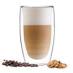 GLASWERK Design Latte Macchiato Gläser doppelwandig (4 x 450ml)Cappuccino Tassen Doppelwandige Gläser aus Borosilikatglas Spülmaschinenfeste