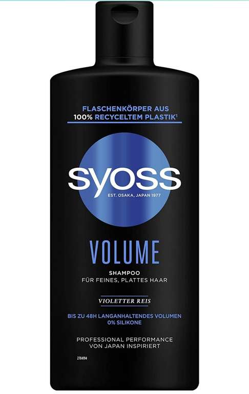 (Prime Spar-Abo) Syoss Shampoo Volume (440 ml), Volumen Shampoo für feines & plattes Haar, silikonfreies Shampoo