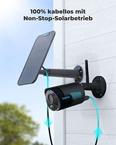 NEUE Reolink Argus Eco mit nun 2K und intelligenter Erkennung inklusive Solarpanel ; Akku-Überwachungskamera in schwarz oder weiß