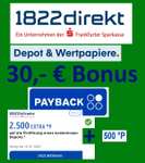 [1822direkt + Payback] 3.000 Punkte (30€) für Depoteröffnung, inkl. TG-Konto, 3,2% pa, max. 100k €, max. 12 Mon., Neukunden (Personalisiert)