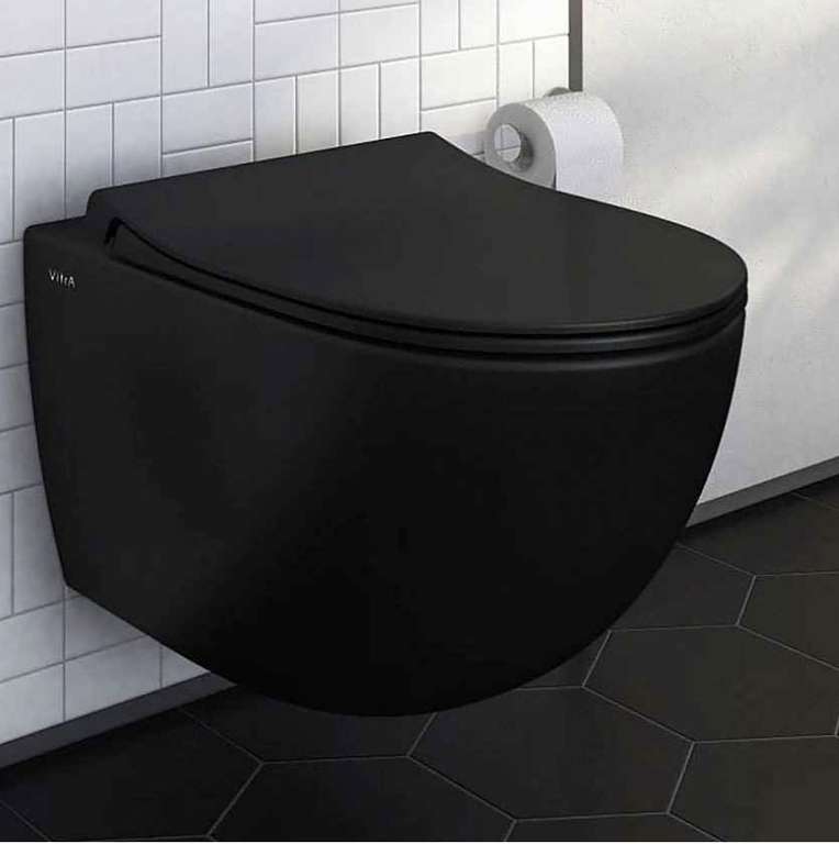 Vitra Tiefspül-WC »Sento VitrA Flush«, wandhängend, Abgang waagerecht, Schwarz matt