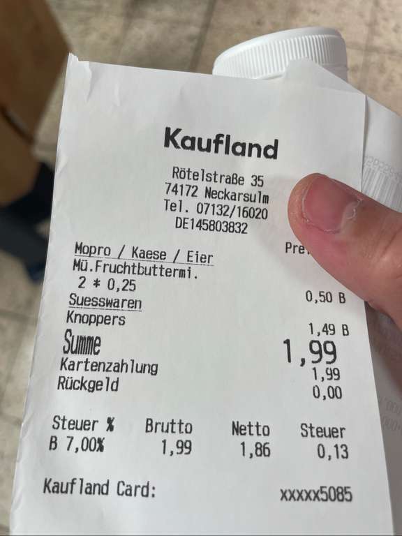 Müller Fruchtbuttermilch für 0,25€ (LOKAL Kaufland in Neckarsulm)