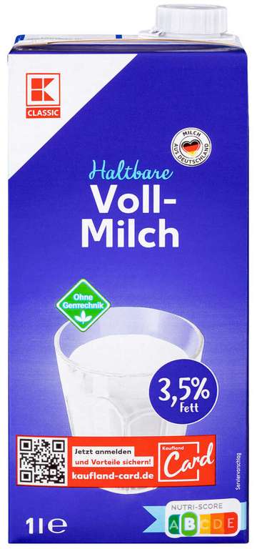 Milch H-Milch 1L - 1,5% oder 3,5% [Kaufland]