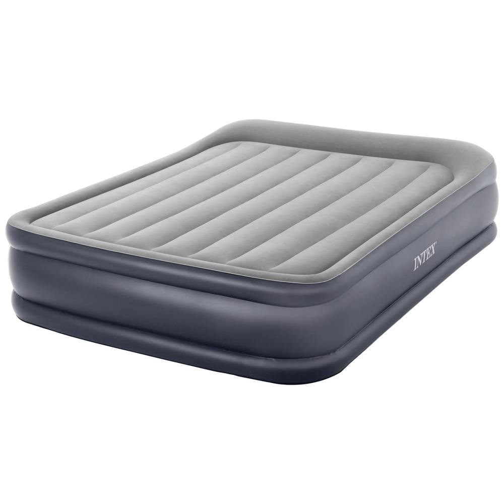 [Prime] INTEX Deluxe Pillow Rest Luftbett für 2 Personen mit Kopfkissen (152×203×42 cm) max. 272 KG- integrierte Pumpe