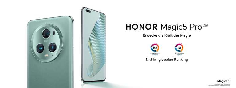 Honor Magic 5 Pro Vorbestelleraktion (12GB+512GB/Snapdragon 8 Gen 2/5100 mAh Akku)