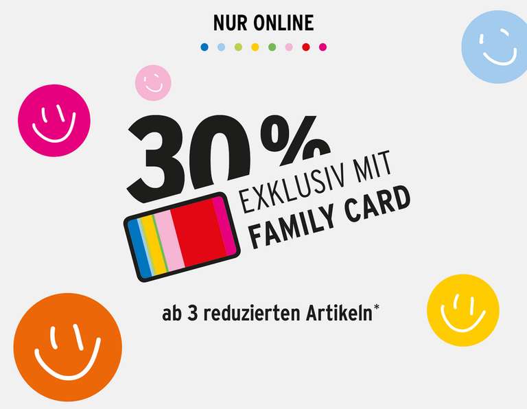 30% Rabatt ab 3 reduzierten Artikeln auf ernstings-family.de