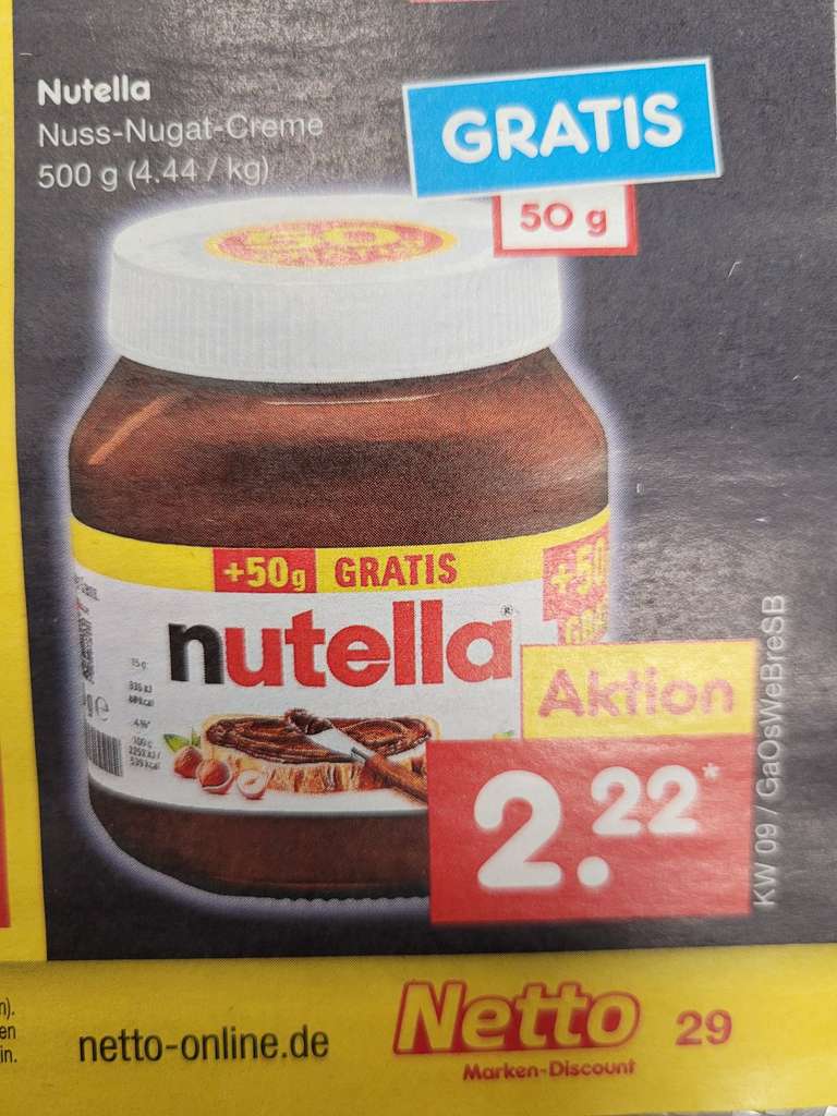 Nutella 500g (Netto MD Wittmund)