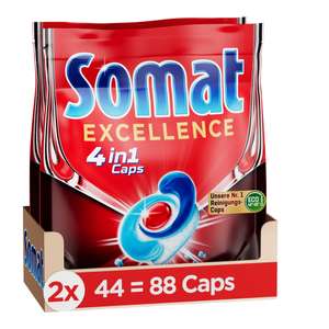 Somat Excellence 4in1 Caps (88 Caps), schnellauflösende Spülmaschinentabs 0,16€/Stück (12,73€ möglich) (Prime Spar-Abo)