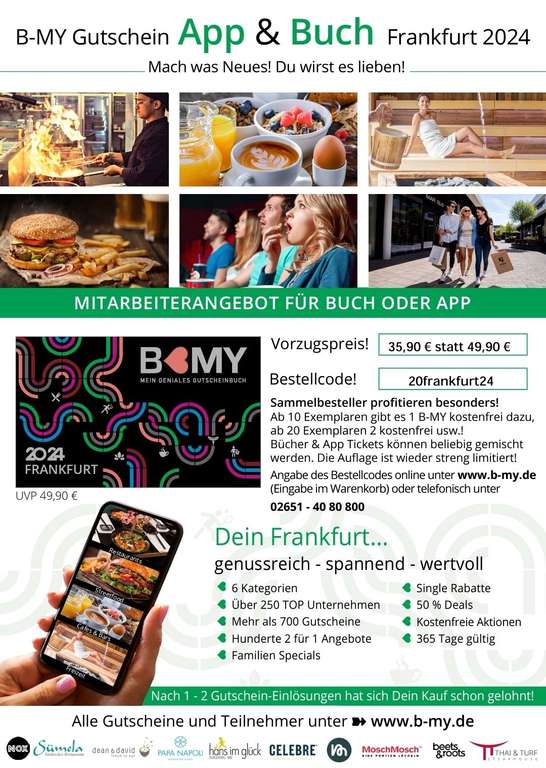 B-MY Gutschein App&Buch Frankfurt 2024