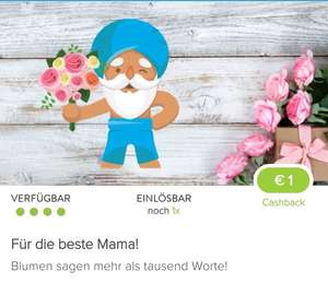 Marktguru 1 Euro Cashback auf einen Blumenstrauß (Muttertag) (3€ MEW)