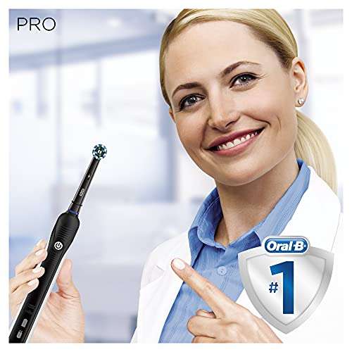 Oral-B Pro 1 790 Elektrische Zahnbürste, Doppelpack & 1 CrossAction Aufsteckbürste, Drucksensor & Timer für Zahnreinigung, 1 Putzmodus