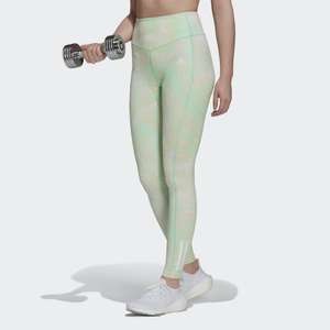 [adiClub] Adidas Hyperglam AEROREADY Training High-Rise Marble-Print Tight Frauen (HT3477) multicolor/pulse mint