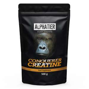 Alphatier Creatin Monohydrat Creapure 500g - Kreatin mit Vitamin B12