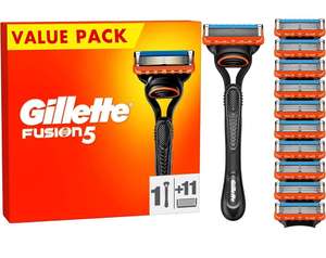 Gillette Fusion5 Rasierer für Männer, ein Gillette Rasierer, 11 Ersatzklingen, mit Gleitstreifen für eine gründliche Rasur, PRIME