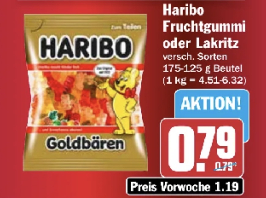 Haribo Fruchtgummi oder Lakritz verschiedene Sorten 0,79€