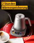 Schwanenhals-Wasserkocher 0,8 L, für Kaffee und Tee Präzises Ausgießen, Edelstahl, 1200 Watt