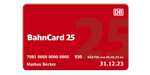 15 € Rabatt (personalisiert) auf eine BahnCard 25/50 bis zum 2.6.2023