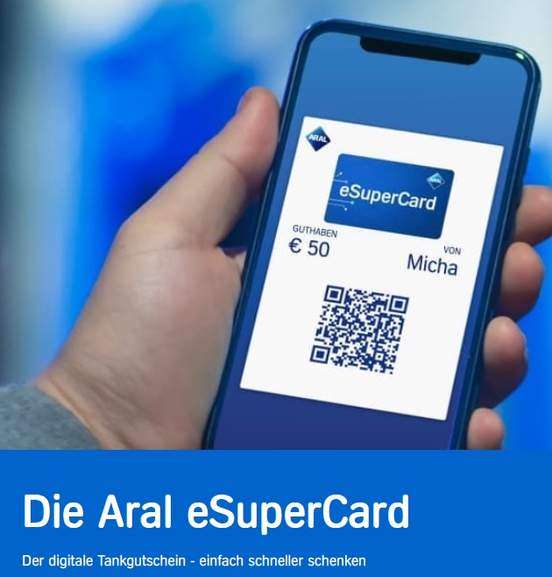 ARAL eSuperCard 3x 50€ “Tanken und Autopflege“ für 138€ / 50€ für 46€