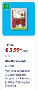 Aldi Süd( 2 'Frische-Deals') :400g Biohackfleisch(Haltung4) /// 400g weiße Champignons für 1,11€ je Packung,bis Samstag 01.10.