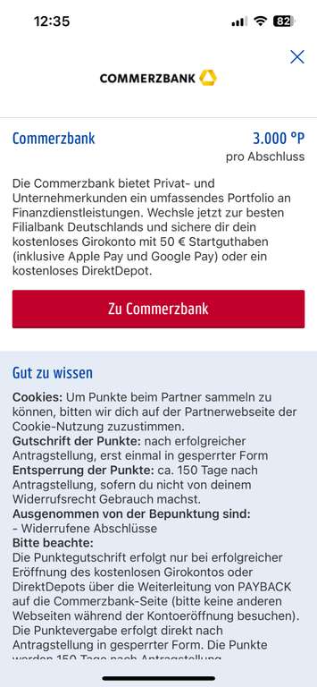2 x 3.000 Payback Punkte auf die Eröffnung eines Depots bei der Commerzbank (ggf. personalisiert)