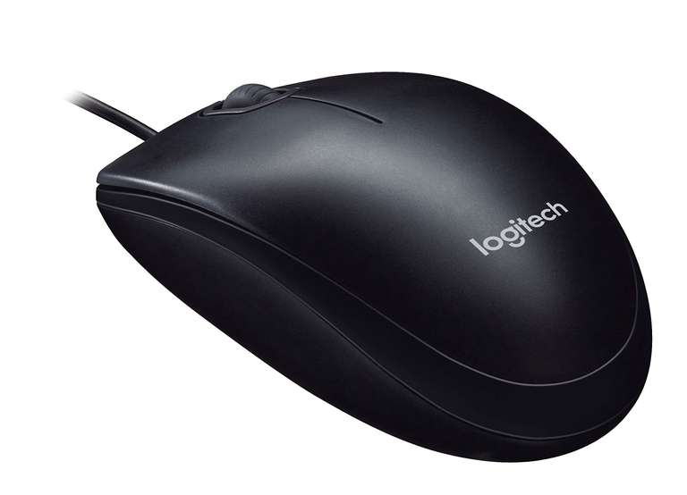 Logitech M90 Maus mit Kabel, 1000 DPI Sensor, USB-Anschluss, 3 Tasten, Für Links- und Rechtshänder, PC/Mac (Prime)