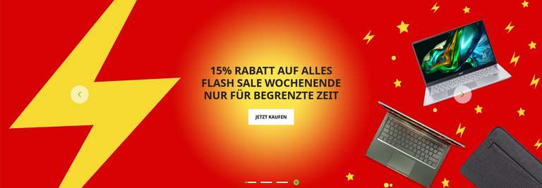 15% Rabatt Flash Sale bei Acer