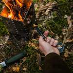 Feuerstahl-Set & Zunder in Aluminiumdose inkl. 2X Ersatz-Zunder - Feuerstarter Set für Outdoor Survival Camping - 60 Minuten Brenndauer