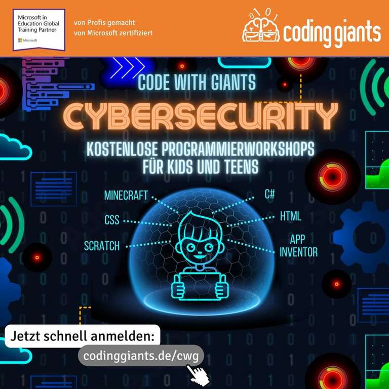 [coding giants] Coding 4 Kids (kostenlose Online-Workshops für Kinder und Jugendliche)