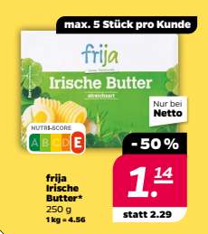[Netto mit Hund] 250g Frija irische Butter - Preis gültig am 15.3./16.3