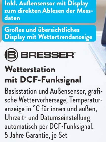 Bresser Wetterstation mit DCF-Funksignal, | Süd mydealz Aldi