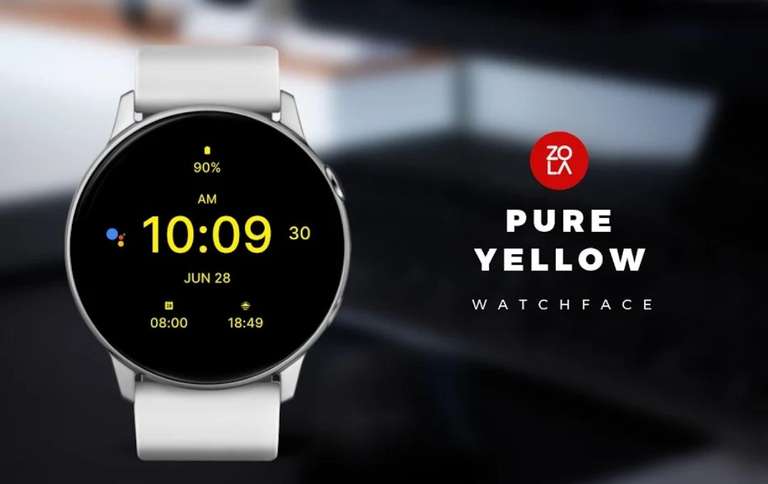 (Google Play Store) Pure Yellow Watch Face (WearOS Watchface, digital)