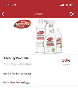 50% Cashback auf Lifebouy Desinfektionsmittel