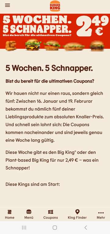 [Burger King] 5 Wochen. 5 Schnapper - diese Woche: Crispy Chicken für 1,99€
