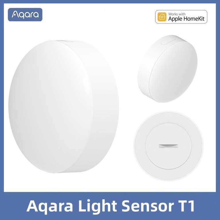 Aqara T1 Lichtsensor / Helligkeitssensor (ZigBee 3.0, 0-83000lux, Betrieb per CR2450, 40x40x17mm)