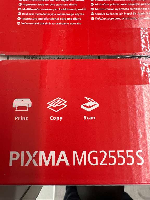 Canon Drucker MG 2555S Pixma (kopieren,scannen,drucken)+ extra Schwarzpatrone zu den inklusive Patronen ; Nur im Mediamarkt Mannheim City Q7