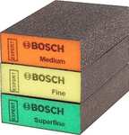 Bosch Expert Standard Schleifschwämme S471 3-teilig (Feinheitsgrad Mittel / Fein / Superfein 69 mm x 97 mm x 26 mm) (Prime)