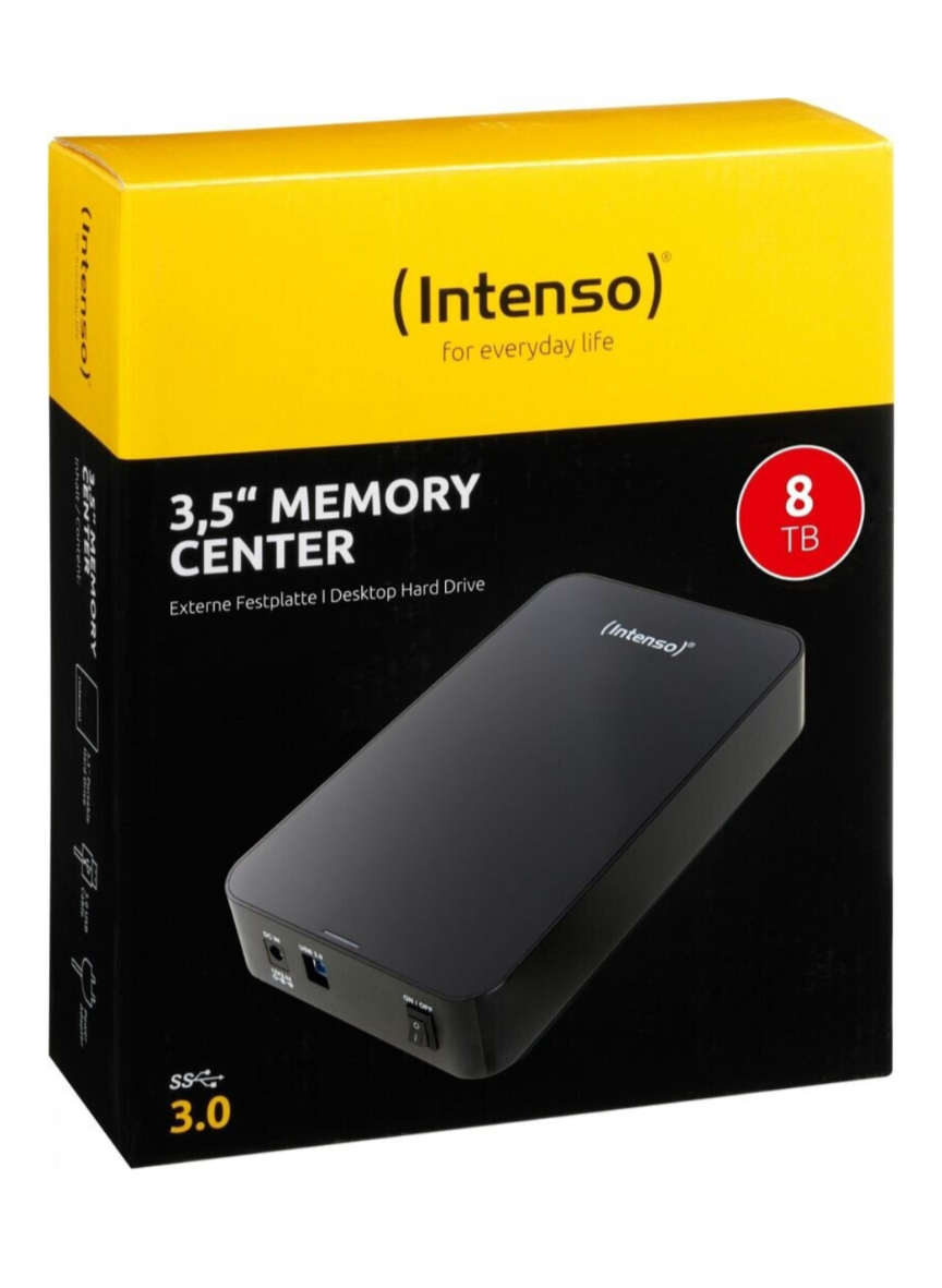 HDD Speicher günstig bei Amazon.es | Intenso 8TB HDD externe Festplatte 148€ | 2TB für 65€ | USB 3.0 [Amazon.es]