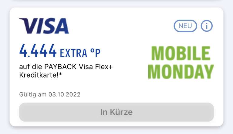 Payback - 4.444 Extrapunkte auf die Payback Visa Flex+ Kreditkarte