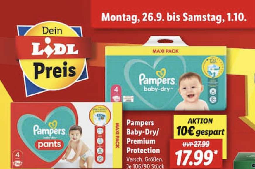 antenne Moederland heroïne Pampers Baby Dry Maxi Pack für 17,99€ verschiedene Größen | mydealz