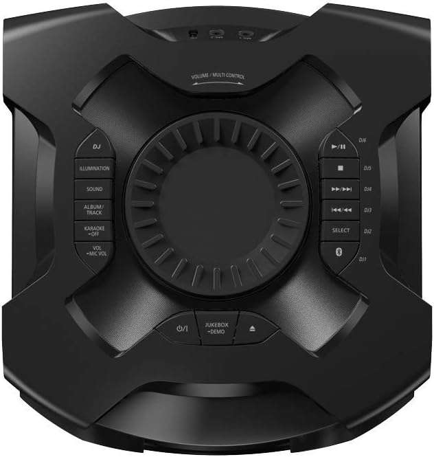 Panasonic SC-TMAX10 Party Lautsprecher mit Bluetooth (Karaoke Lautsprecher, Lichteffekte, Bass Lautsprecher, 300W) schwarz