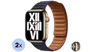 2x Apple Lederarmband für Apple Watch | 41 oder 45 mm